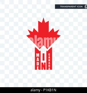 made in canada vector icon isolated on transparent background, made in canada logo concept Stock Vector