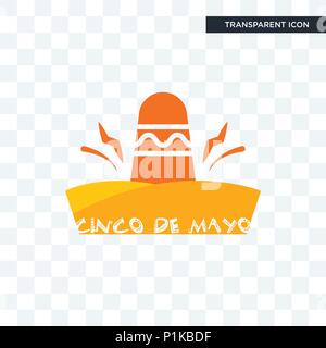 cinco de mayo vector icon isolated on transparent background, cinco de mayo logo concept Stock Vector