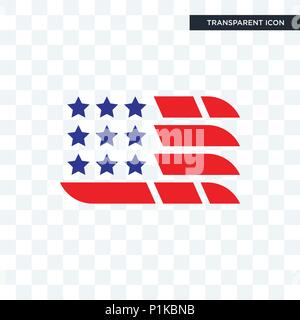 american flag vector icon isolated on transparent background, american flag logo concept Stock Vector