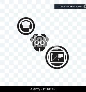 Professor vector icon isolated on transparent background, Professor logo concept Stock Vector