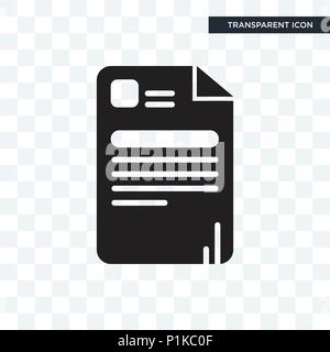 File vector icon isolated on transparent background, File logo concept Stock Vector
