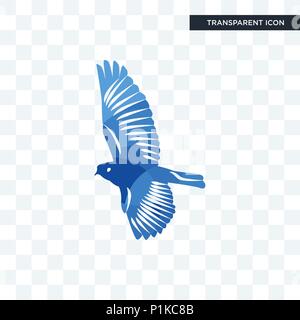 bird vector icon isolated on transparent background, bird logo concept Stock Vector