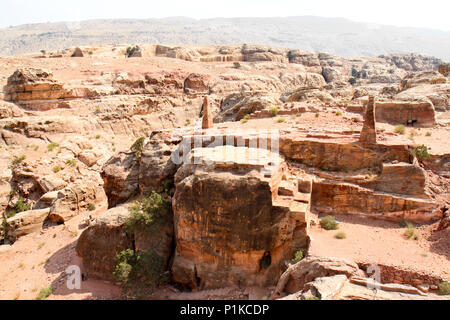 High place of Sacrifice, largest cultic areas  in Petra, Jordan Stock Photo