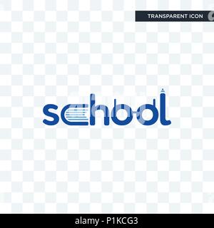 school vector icon isolated on transparent background, school logo concept Stock Vector