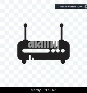 Router vector icon isolated on transparent background, Router logo concept Stock Vector