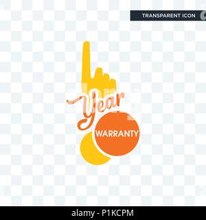 1 year warranty vector icon isolated on transparent background, 1 year warranty logo concept Stock Vector