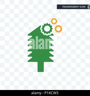 simple tree service vector icon isolated on transparent background, simple tree service logo concept Stock Vector
