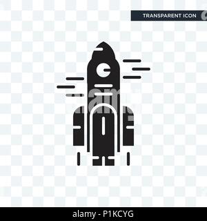 Rocket vector icon isolated on transparent background, Rocket logo concept Stock Vector