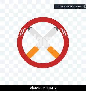 non smoking vector icon isolated on transparent background, non smoking logo concept Stock Vector