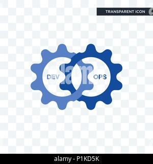 devops vector icon isolated on transparent background, devops logo concept Stock Vector