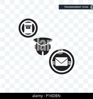 Postman vector icon isolated on transparent background, Postman logo concept Stock Vector