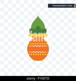 kalash vector icon isolated on transparent background, kalash logo concept Stock Vector