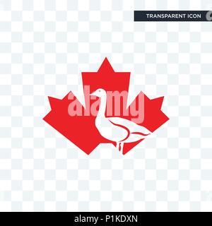 canada goose vector icon isolated on transparent background, canada goose logo concept Stock Vector