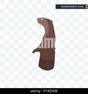 otter vector icon isolated on transparent background, otter logo concept Stock Vector
