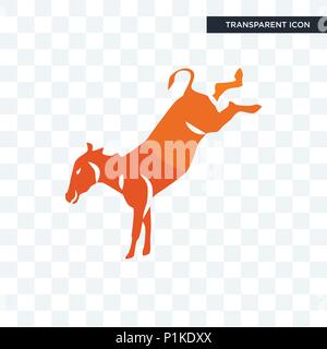 kicking mule vector icon isolated on transparent background, kicking mule logo concept Stock Vector