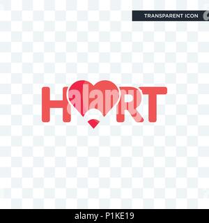 hart vector icon isolated on transparent background, hart logo concept Stock Vector