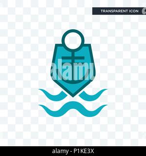 coast guard vector icon isolated on transparent background, coast guard logo concept Stock Vector