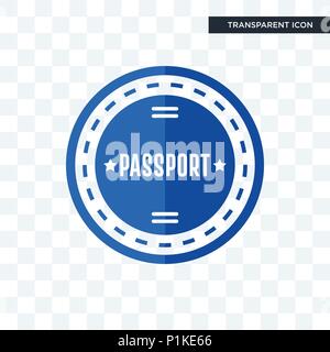 passport stamp vector icon isolated on transparent background, passport stamp logo concept Stock Vector