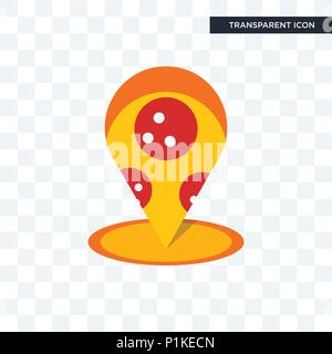 pizza place vector icon isolated on transparent background, pizza place logo concept Stock Vector