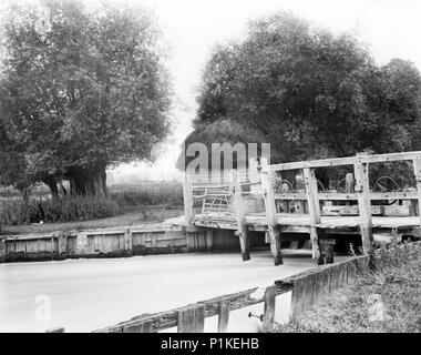 Old weir on the River Thames, Hurley, Berkshire, c1860-c1922. Artist: Henry Taunt. Stock Photo