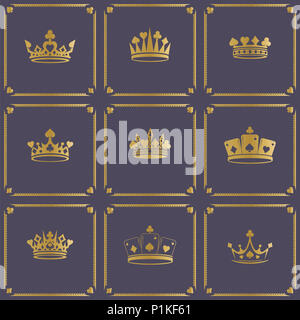 Vector collection of creative king and queen crowns symbols or logo ...