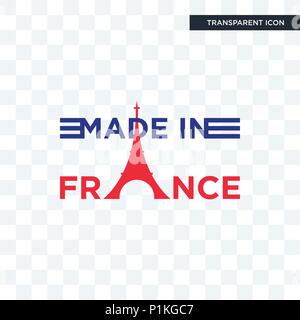 made in france vector icon isolated on transparent background, made in france logo concept Stock Vector