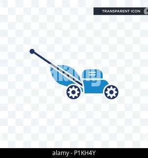 mower vector icon isolated on transparent background, mower logo concept Stock Vector