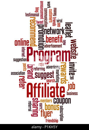 Affiliate Program, word cloud concept on white background. Stock Photo