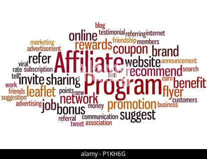 Affiliate Program, word cloud concept on white background. Stock Photo
