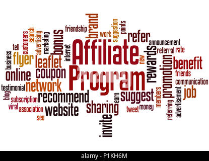 Affiliate Program, word cloud concept on white background. Stock Photo