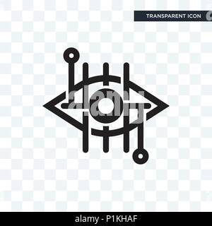 Bionic contact lens vector icon isolated on transparent background, Bionic contact lens logo concept Stock Vector