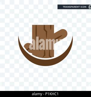 tree stump vector icon isolated on transparent background, tree stump logo concept Stock Vector