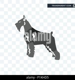 schnauzer vector icon isolated on transparent background, schnauzer logo concept Stock Vector