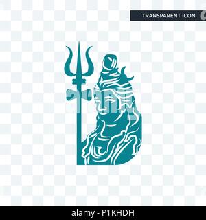 lord shiva vector icon isolated on transparent background, lord shiva logo concept Stock Vector
