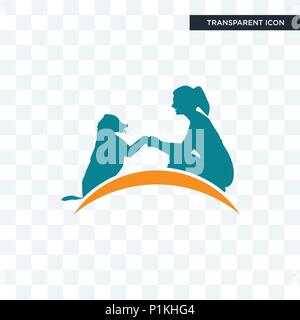 dog training vector icon isolated on transparent background, dog training logo concept Stock Vector