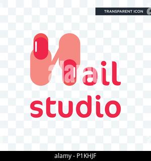 nail studio vector icon isolated on transparent background, nail studio logo concept Stock Vector