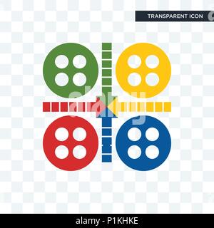 ludo vector icon isolated on transparent background, ludo logo concept Stock Vector