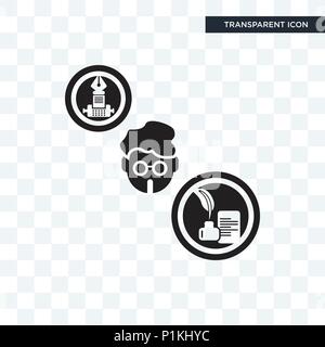 Writer vector icon isolated on transparent background, Writer logo concept Stock Vector