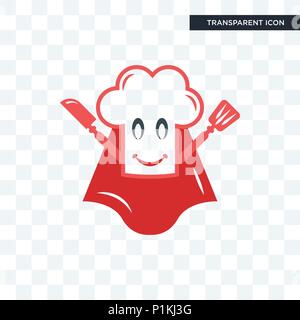super chef vector icon isolated on transparent background, super chef logo concept Stock Vector