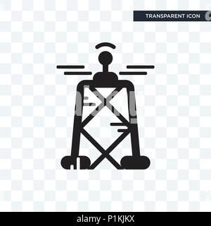 Antenna vector icon isolated on transparent background, Antenna logo concept Stock Vector