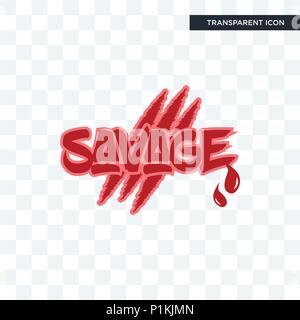 savage vector icon isolated on transparent background, savage logo concept Stock Vector