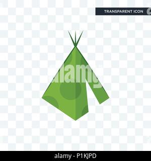 teepee vector icon isolated on transparent background, teepee logo concept Stock Vector