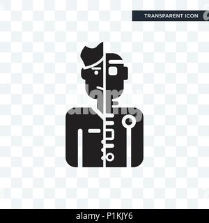 Humanoid vector icon isolated on transparent background, Humanoid logo concept Stock Vector