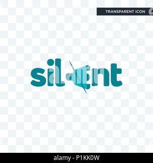 silent vector icon isolated on transparent background, silent logo concept Stock Vector