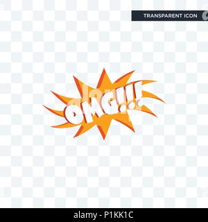 omg vector icon isolated on transparent background, omg logo concept Stock Vector