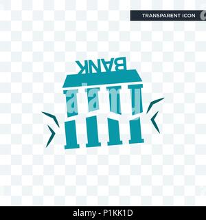 fake bank vector icon isolated on transparent background, fake bank logo concept Stock Vector