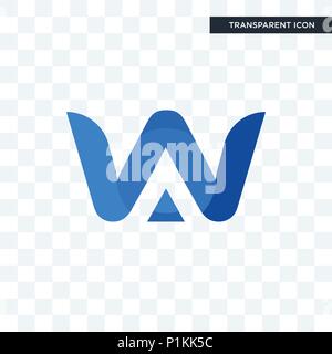 a & w vector icon isolated on transparent background, a & w logo concept Stock Vector