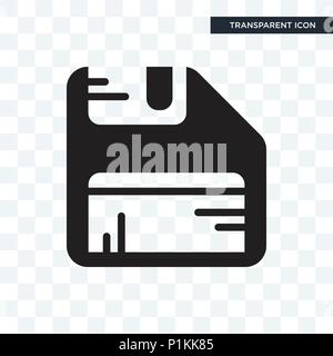 Diskette vector icon isolated on transparent background, Diskette logo concept Stock Vector