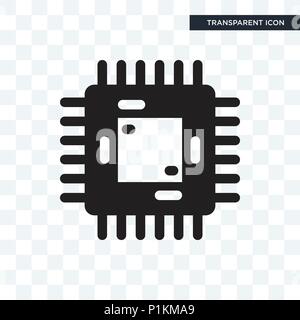 Chip vector icon isolated on transparent background, Chip logo concept Stock Vector