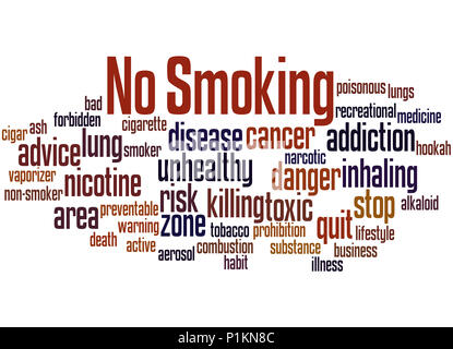 No Smoking, word cloud concept on white background. Stock Photo